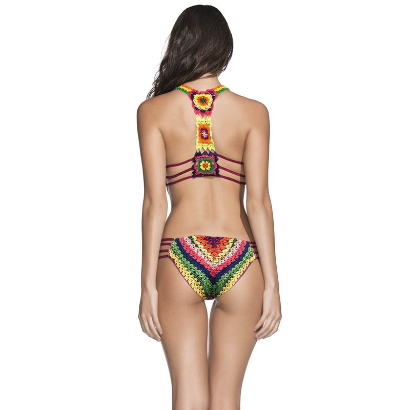 طقم بكيني بأربطة مطبوع بخصر مر - مراجعة Underwire Bra Padded وسعره